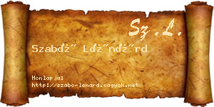Szabó Lénárd névjegykártya