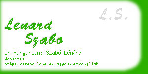 lenard szabo business card